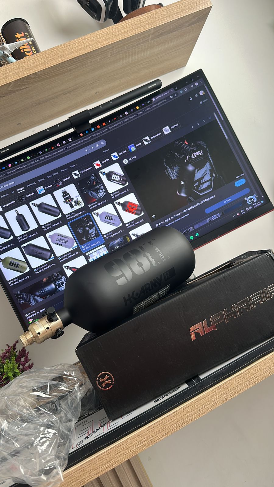 Tanque Void Black 98/4500 Fibra Válvula Pro Ninja | POR PEDIDO⚠️