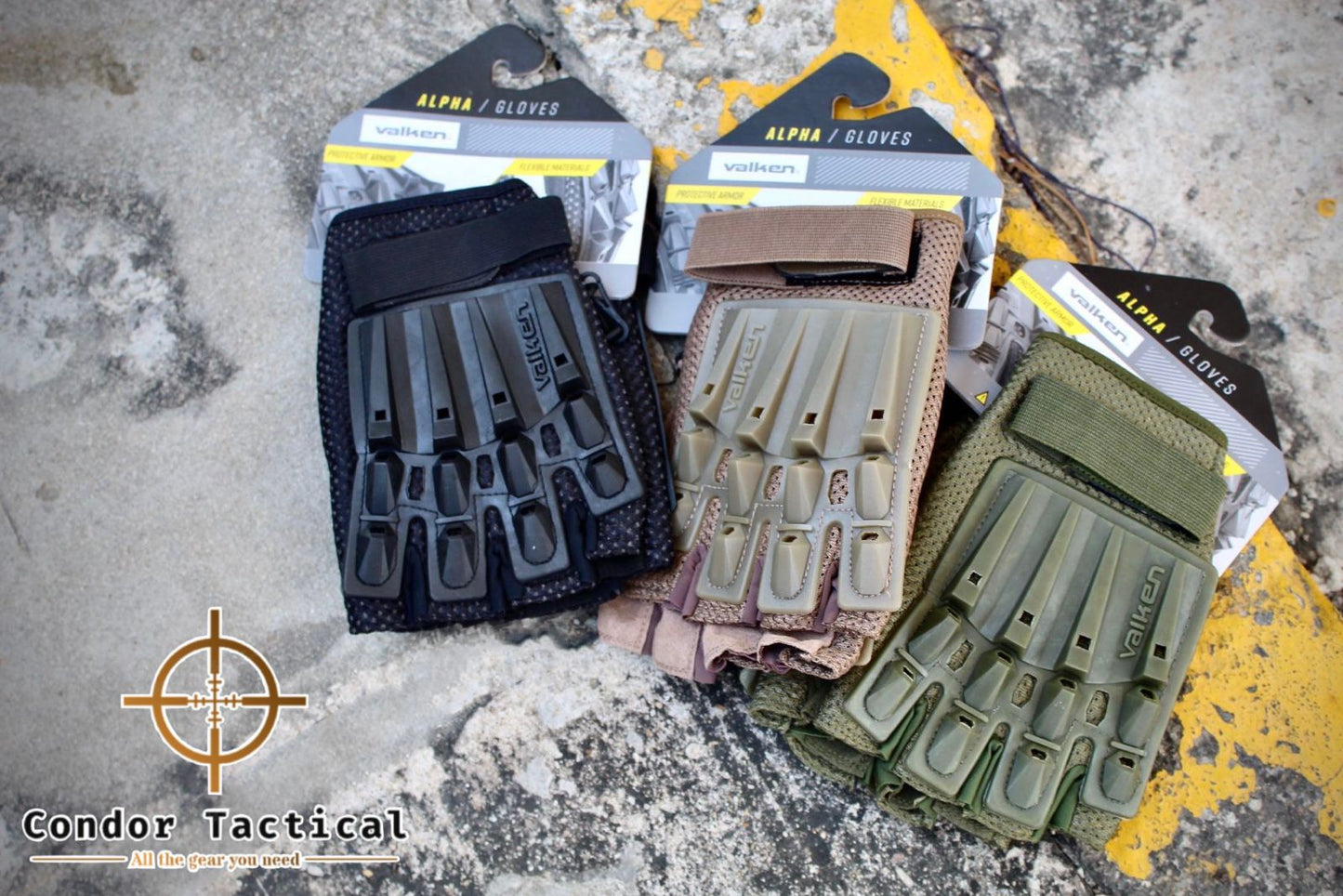 Valken Alpha Medio Dedo - Black