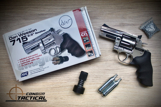 Revolver de Balines y Diabolos DAN WESSON 715, 4″ Co2 CAL 4.5mm