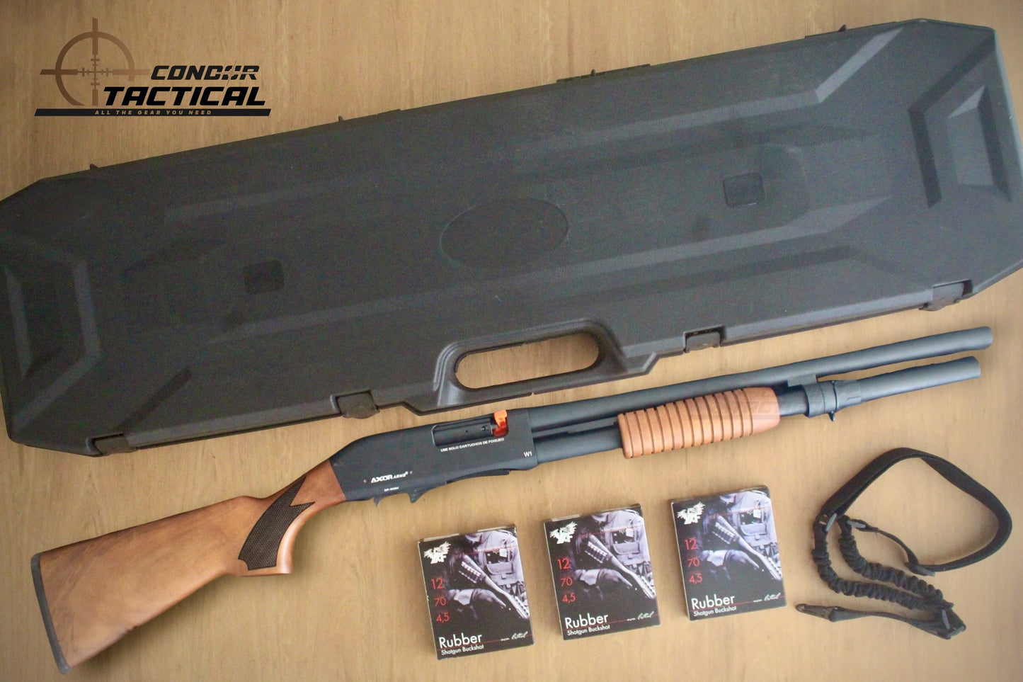 Escopeta Traumática Calibre 12 Axor Arms W1 7+1 Pump Action
