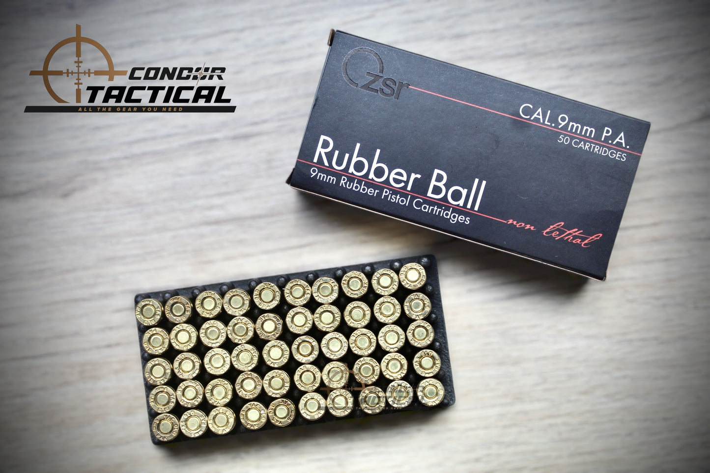 Munición Traumática 9mm Rubber Ball ZSR Caja x50