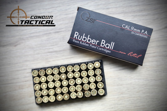 Munición Traumática 9mm Rubber Ball ZSR Caja x50