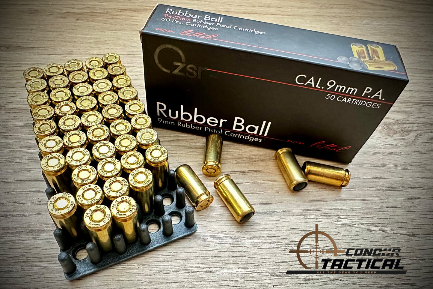 Munición Traumática 9mm Rubber Ball ZSR Caja x50