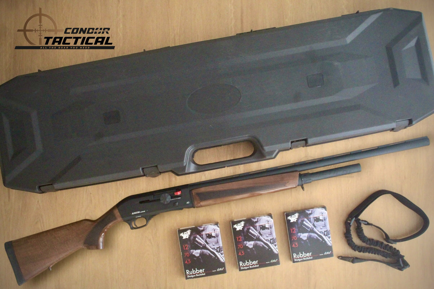 Escopeta Traumática Calibre 12 Axor Arms A3 7+1  Pump Action