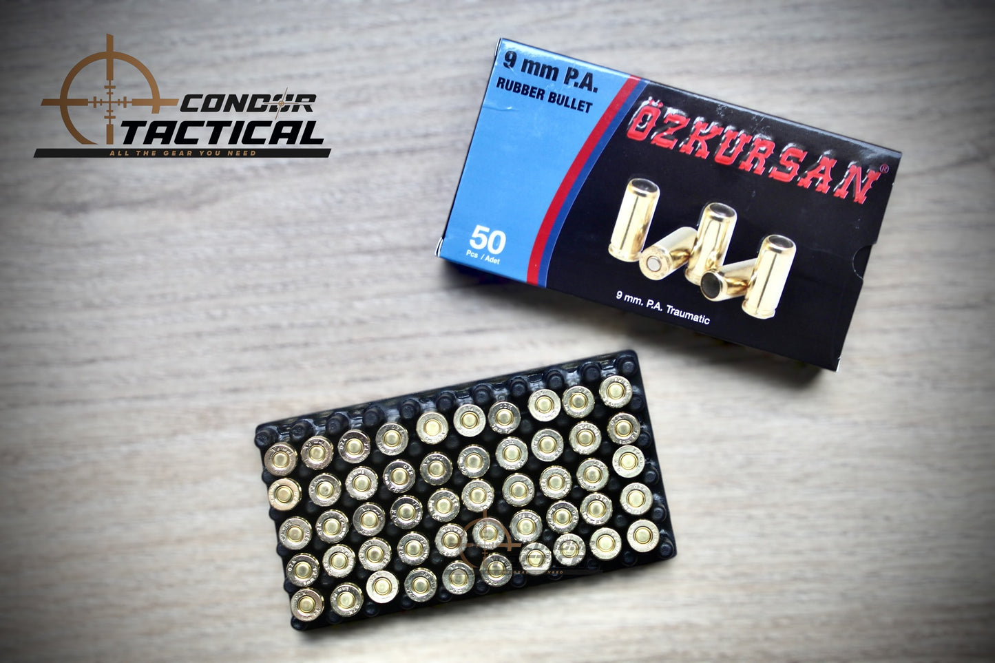 Munición Traumática 9mm Rubber Ball OZKURSAN Caja x50 (ORIGINAL)