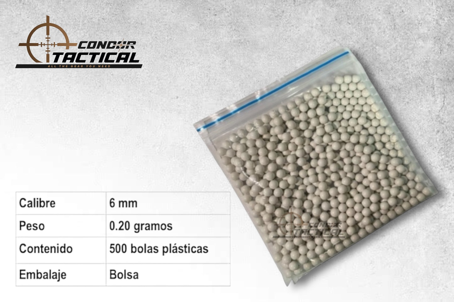 Balines Airsoft 6mm 0.20g x500 – Bolsa Recarga