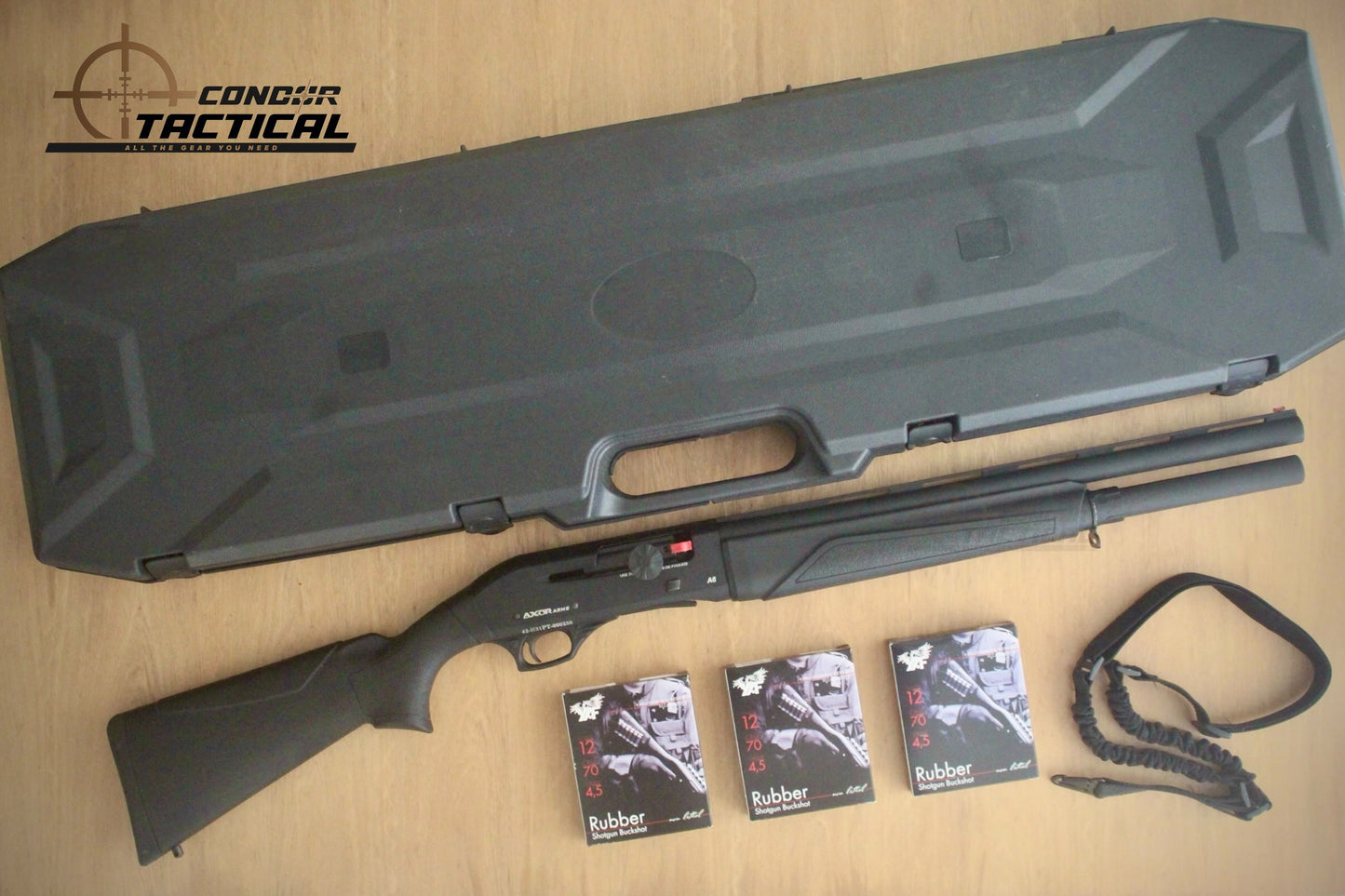 Escopeta Traumática Calibre 12 Axor Arms A6 7+1 Pump Action
