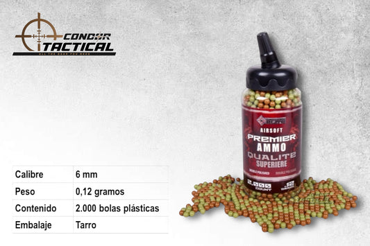 Balines Airsoft 6mm 0.12g x2000 – Munición en Tarro