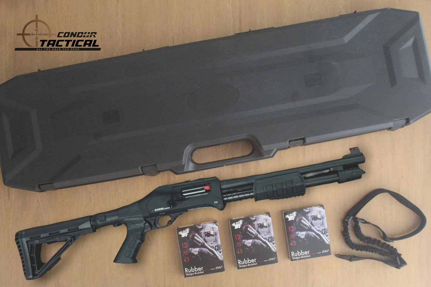 Escopeta Traumática Calibre 12 Axor Arms F3 7+1 Pump Action