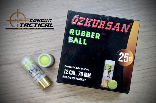 Municion Traumatica OZKURSAN Rubber Ball X25 Unidades .12 Cal