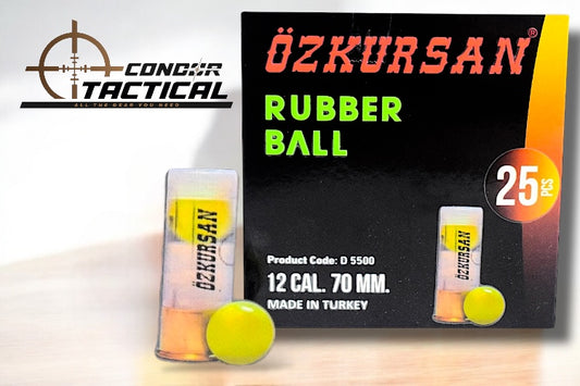 Municion Traumatica OZKURSAN Rubber Ball X25 Unidades .12 Cal